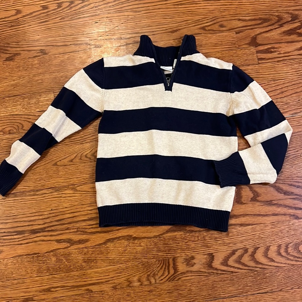 Large 10/12 Boys navy striped sweater